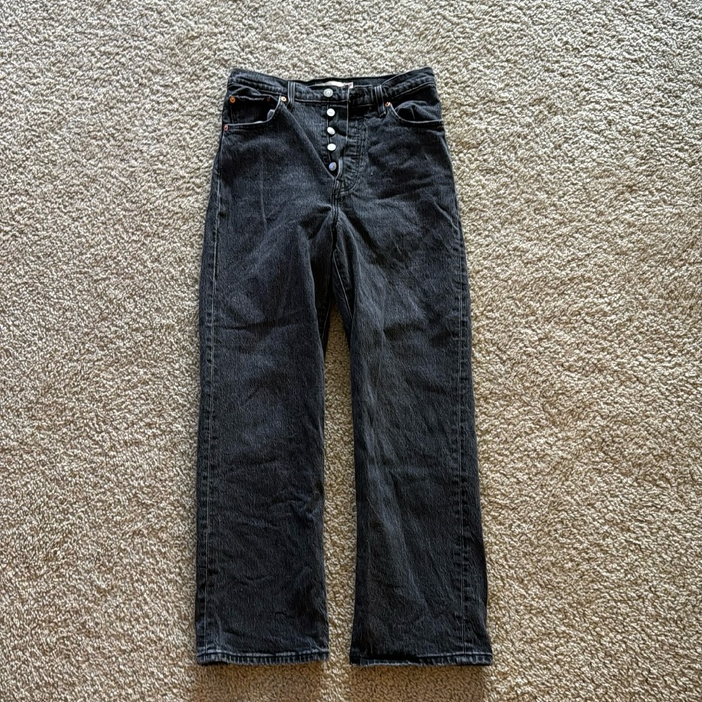 Women’s Levi’s Ribcage Straight Ankle Black Jean